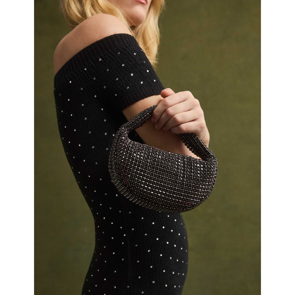Jestaa Diamante Knit Bardot Bodycon Midi Dress