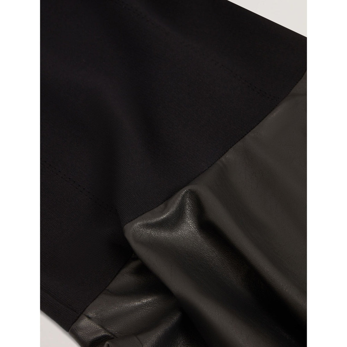 Milioa Knit Faux Leather Illusion Skater Dress