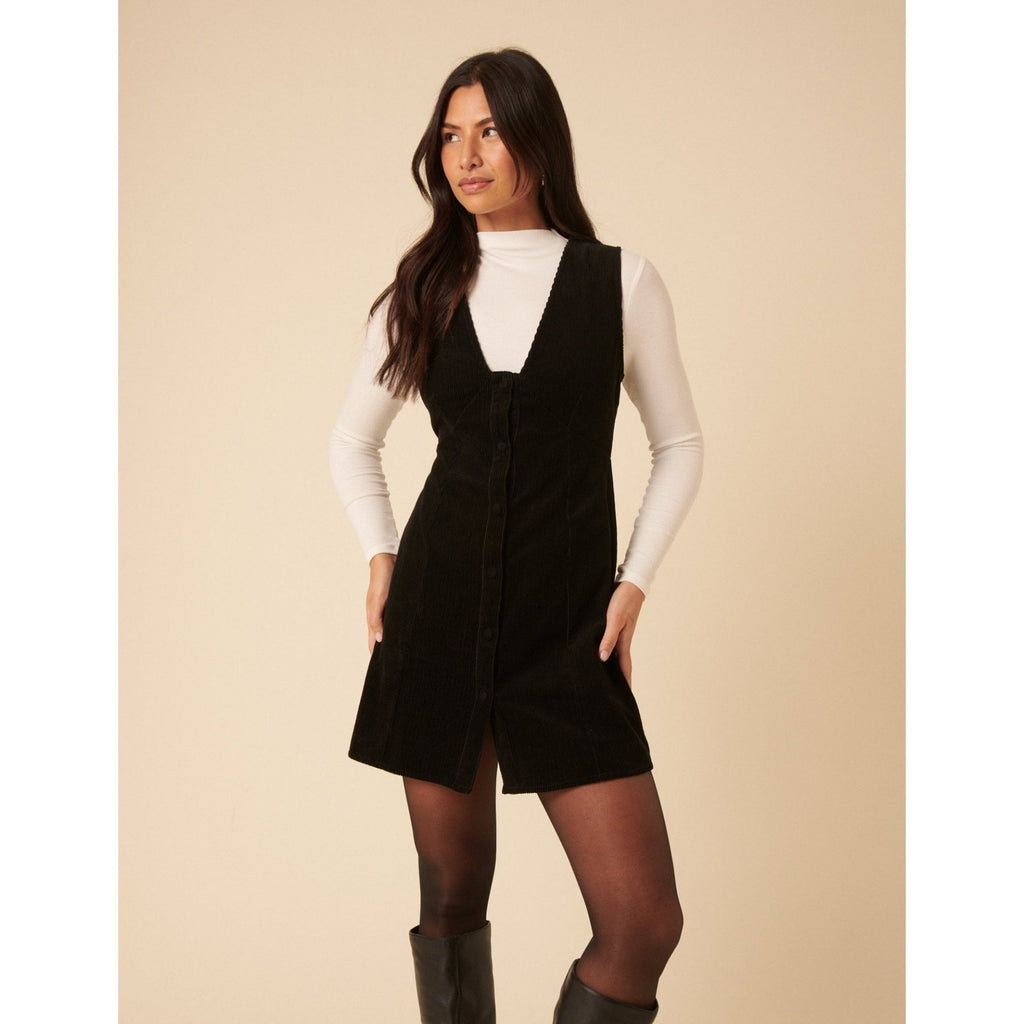 Cord Gianna Pinafore Mini Dress