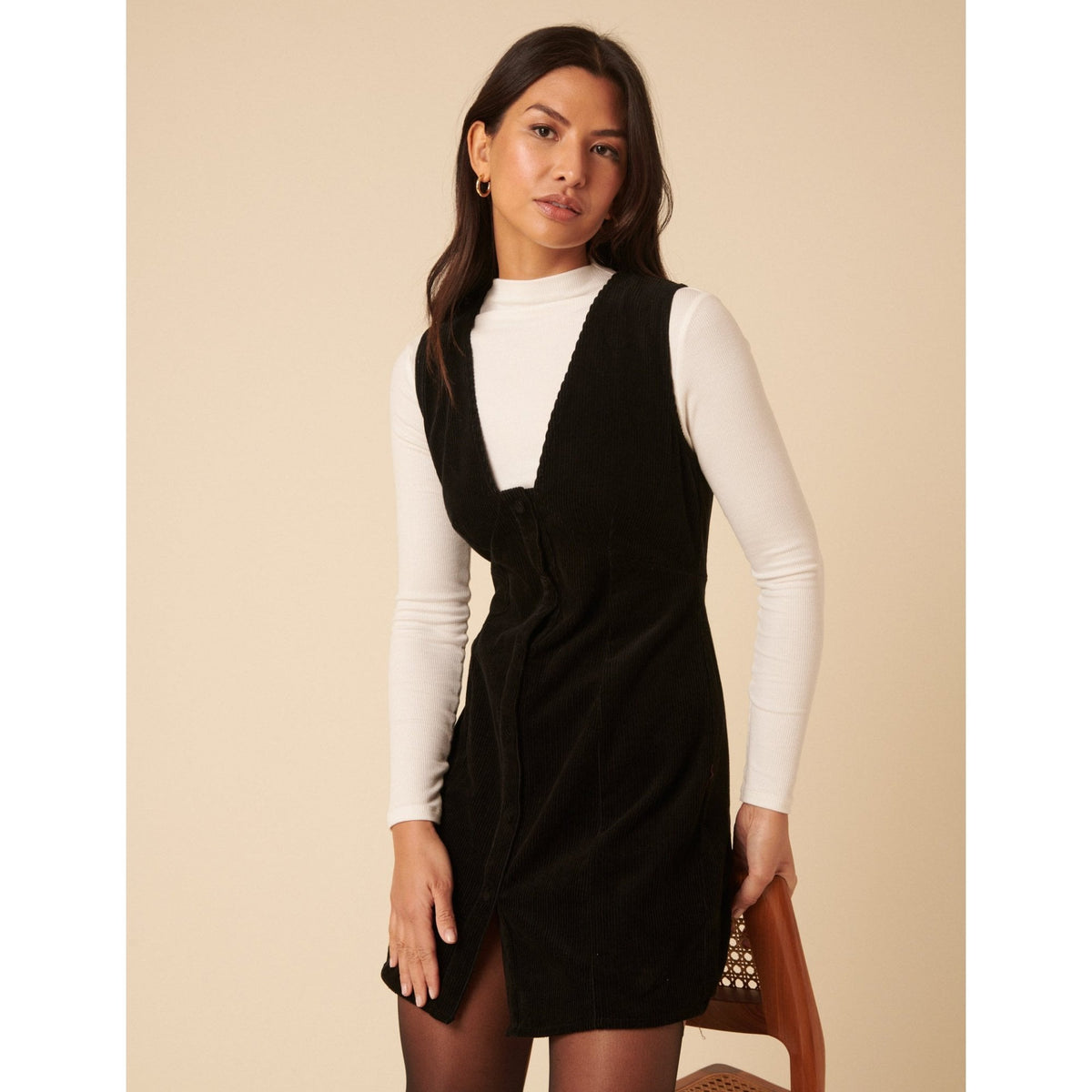 Cord Gianna Pinafore Mini Dress