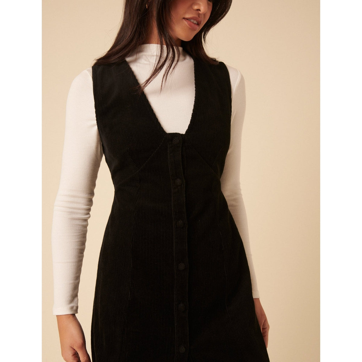 Cord Gianna Pinafore Mini Dress