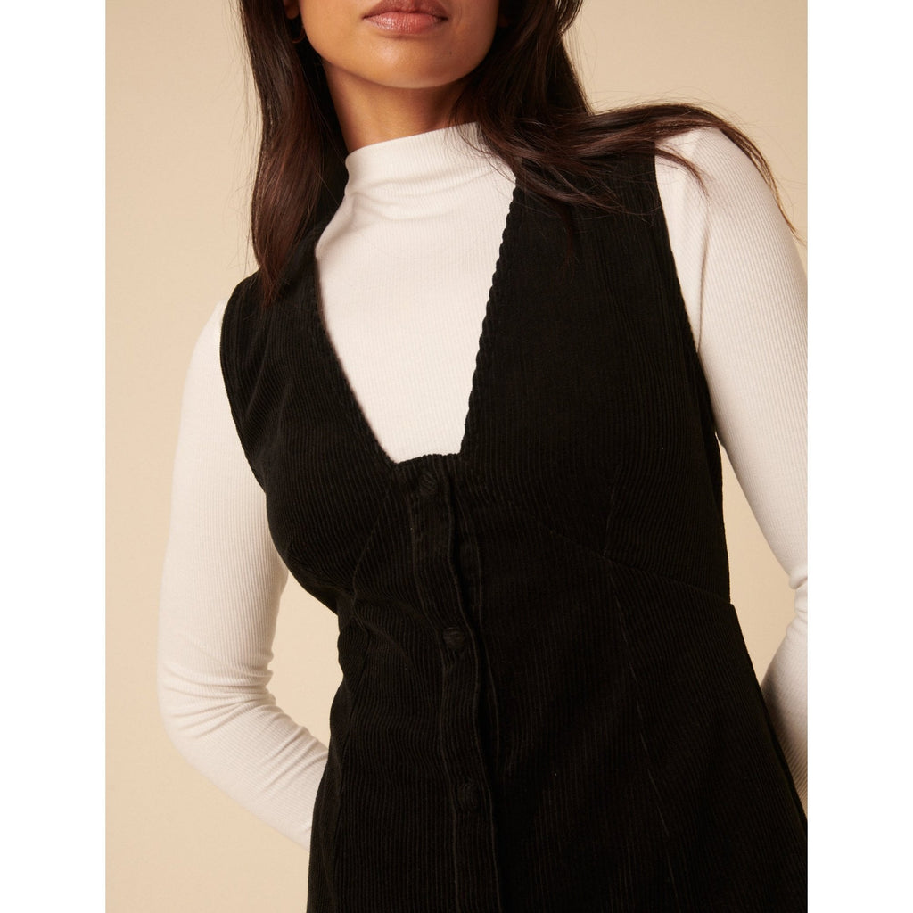 Cord Gianna Pinafore Mini Dress