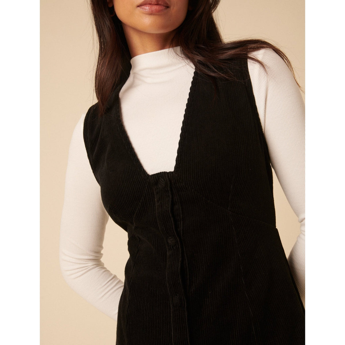 Cord Gianna Pinafore Mini Dress