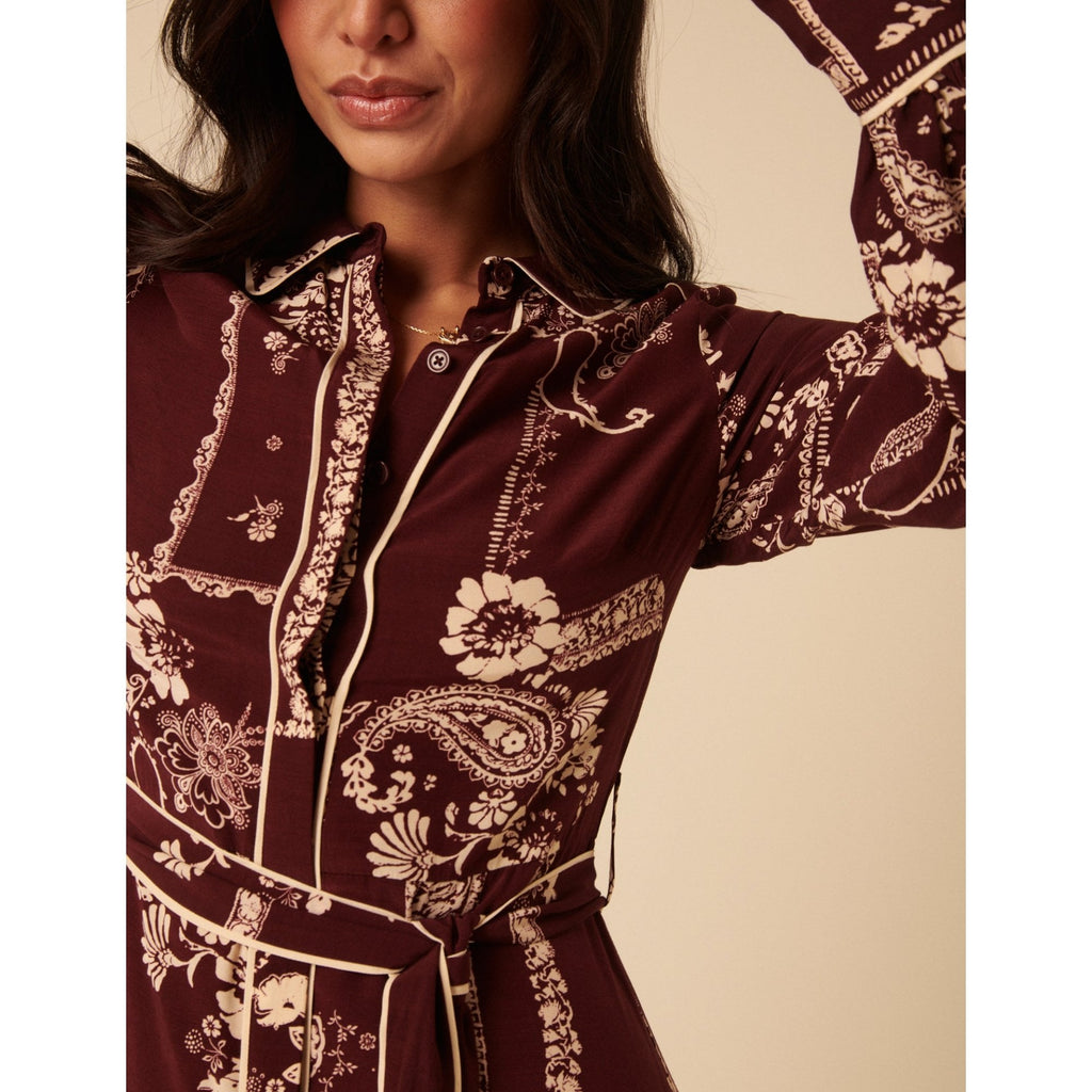 Printed Brooklyn Midi Shirt Dress