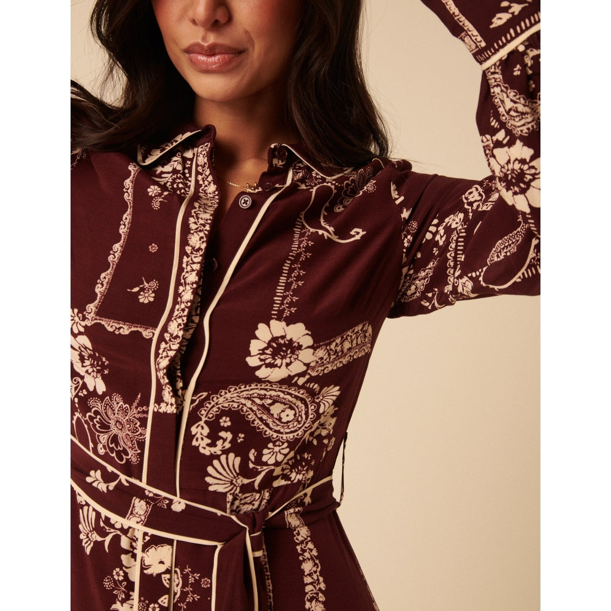 Printed Brooklyn Midi Shirt Dress