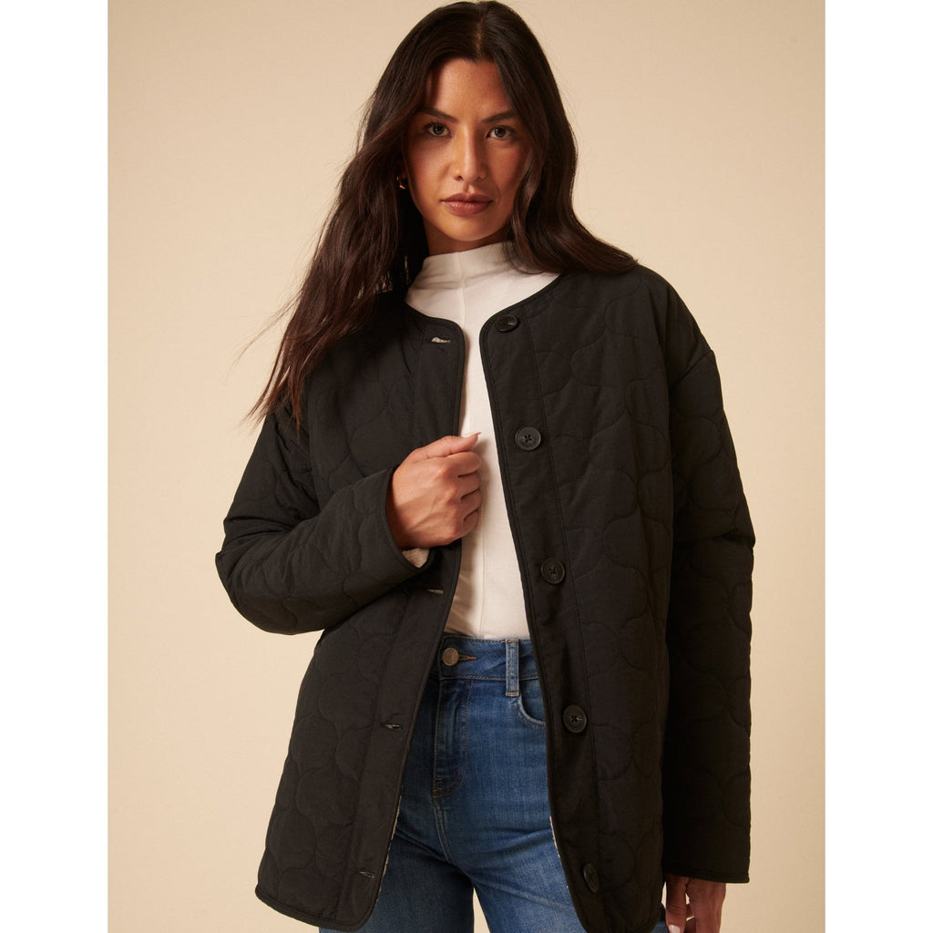 Reversible Borg Qulited Jacket