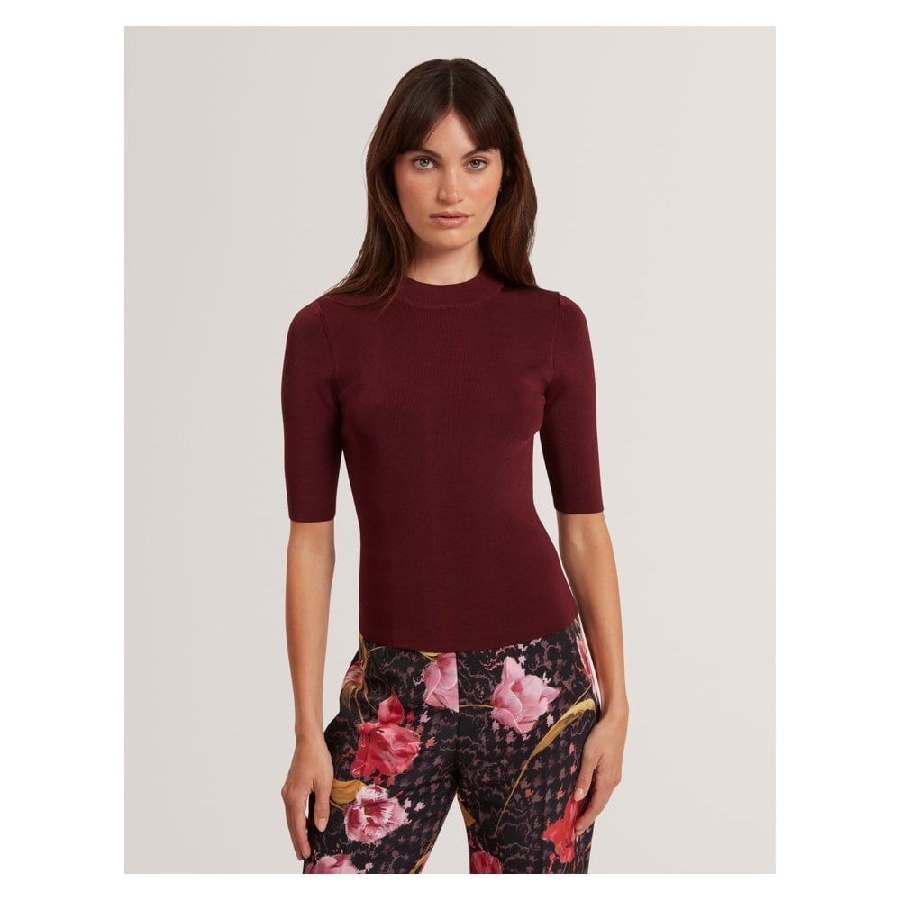 Felixia Slim Fit Half Sleeve Plain Knit Top