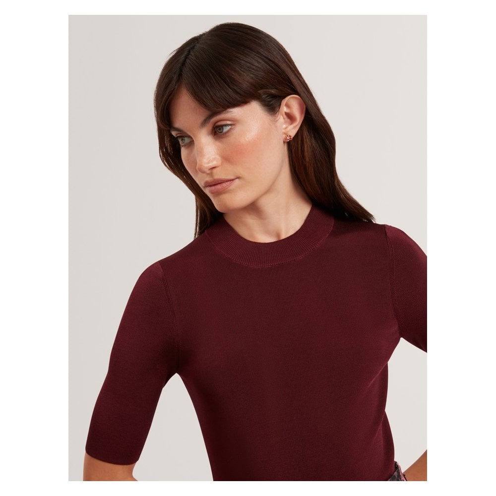 Felixia Slim Fit Half Sleeve Plain Knit Top