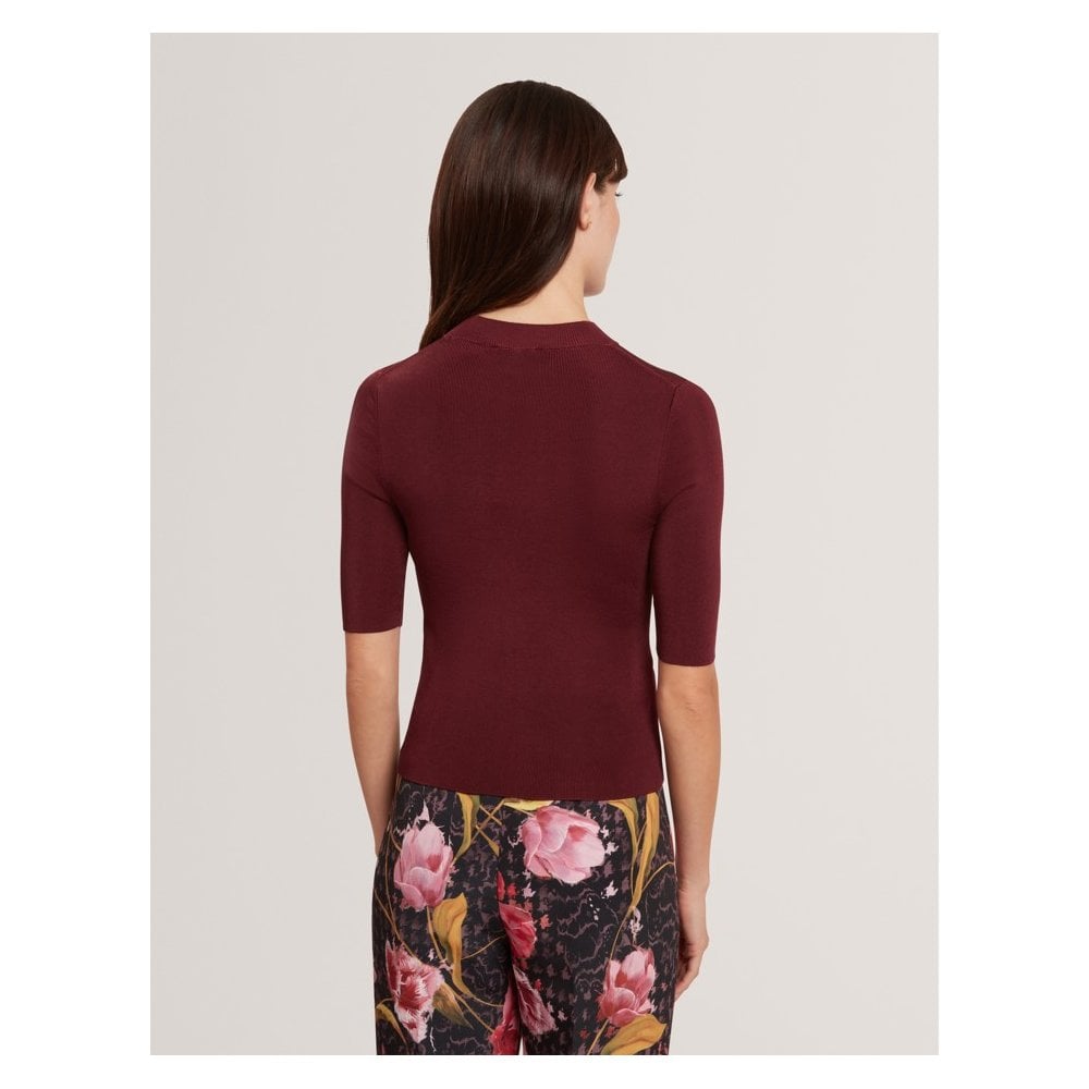 Felixia Slim Fit Half Sleeve Plain Knit Top