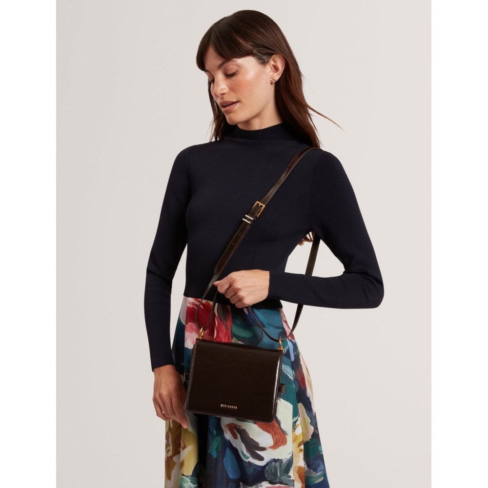 Ccamil Crinkle Patent Belted Detail Crossbody