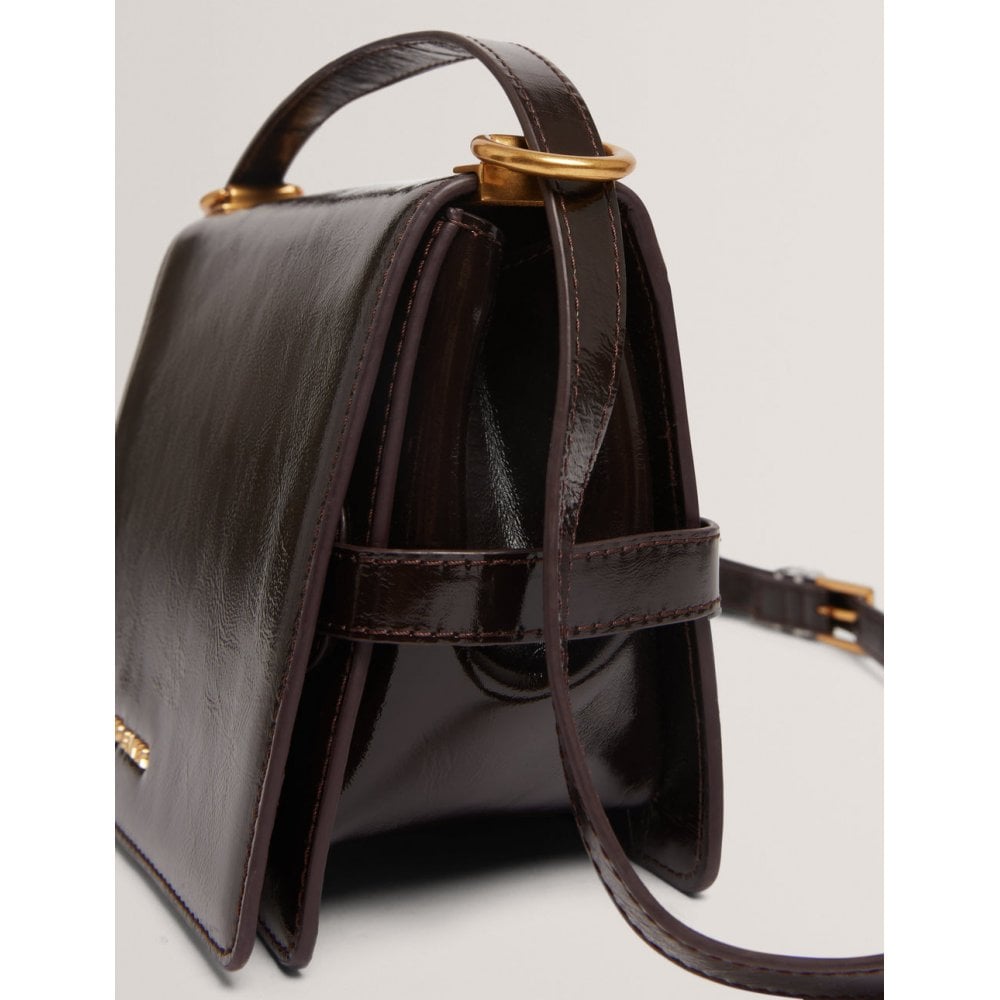 Ccamil Crinkle Patent Belted Detail Crossbody