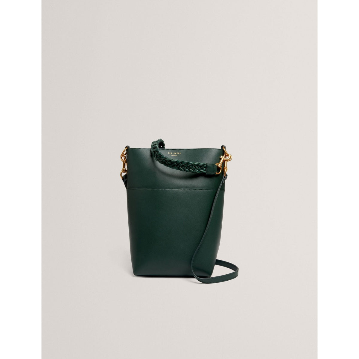 Wannda Plaited Handle Elongated Leather Bucket Bag