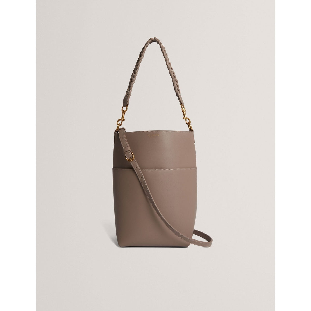 Wannda Plaited Handle Elongated Leather Bucket Bag