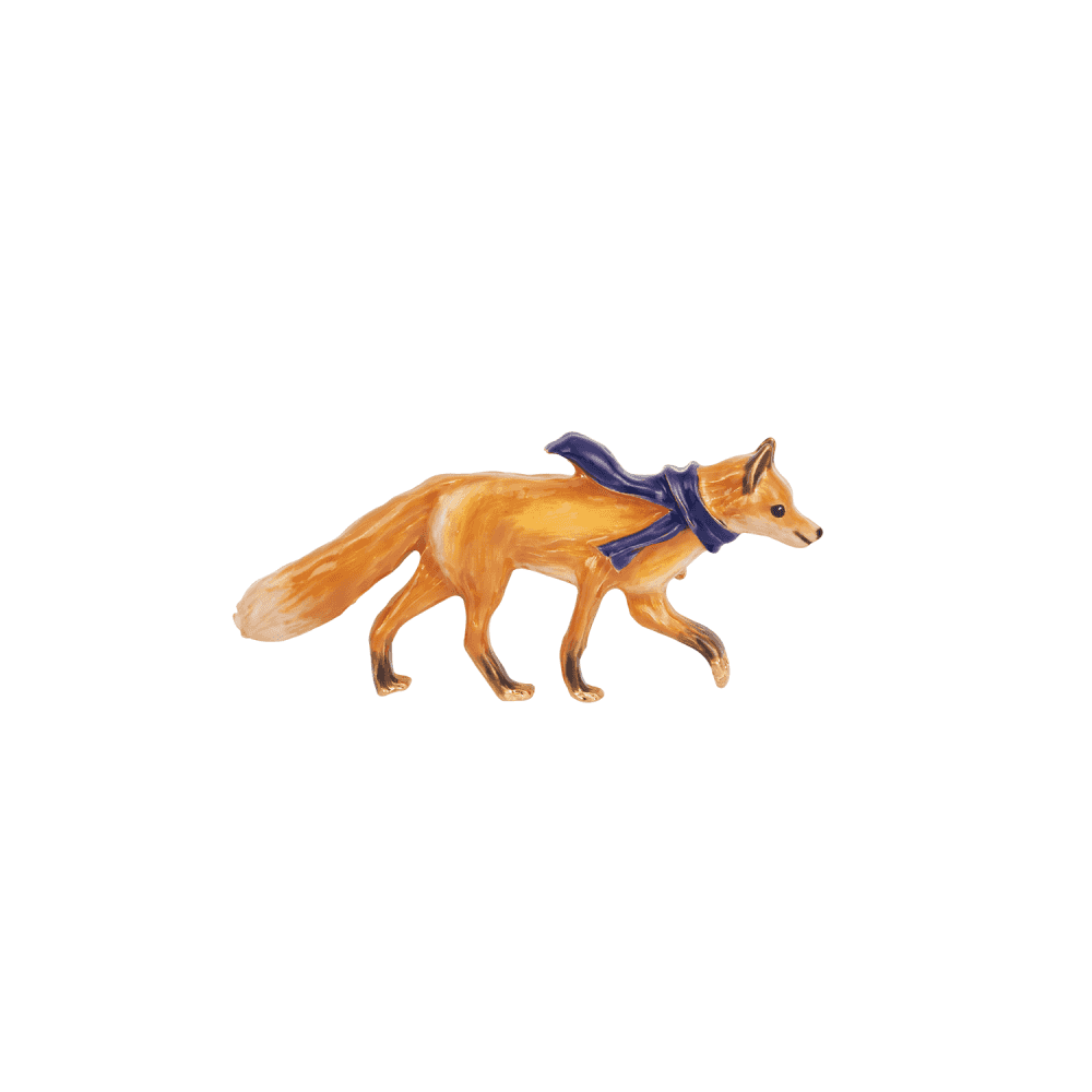 Cosy Fox Enamel Brooch