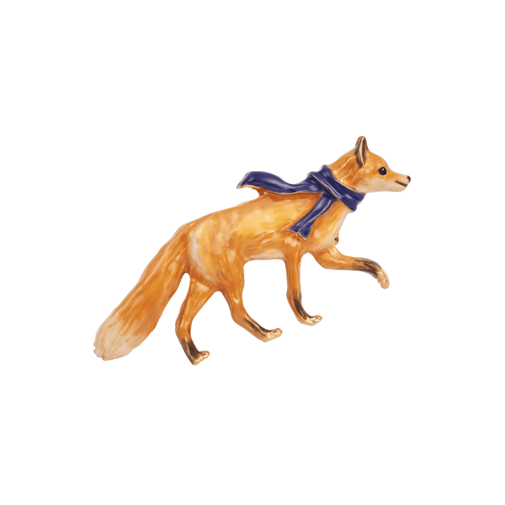 Cosy Fox Enamel Brooch