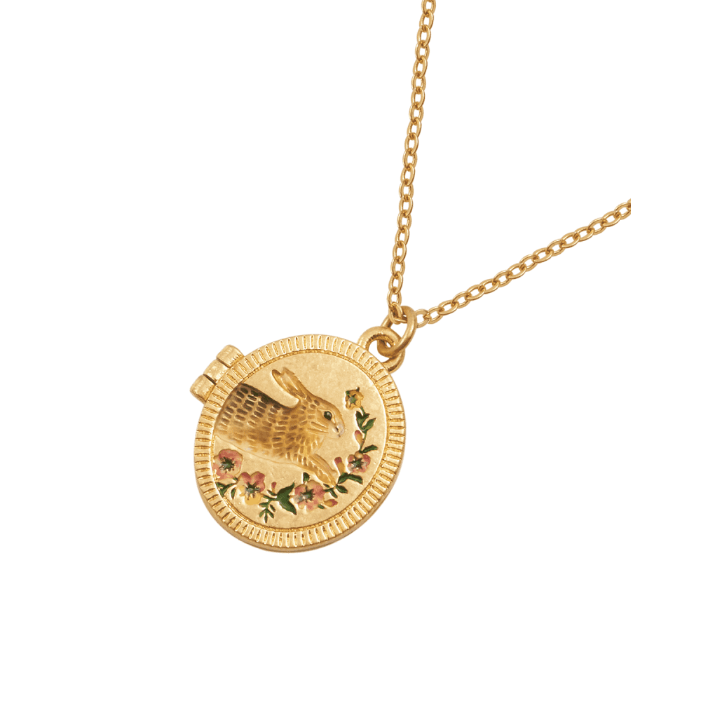 Running Bunny Locket Necklace