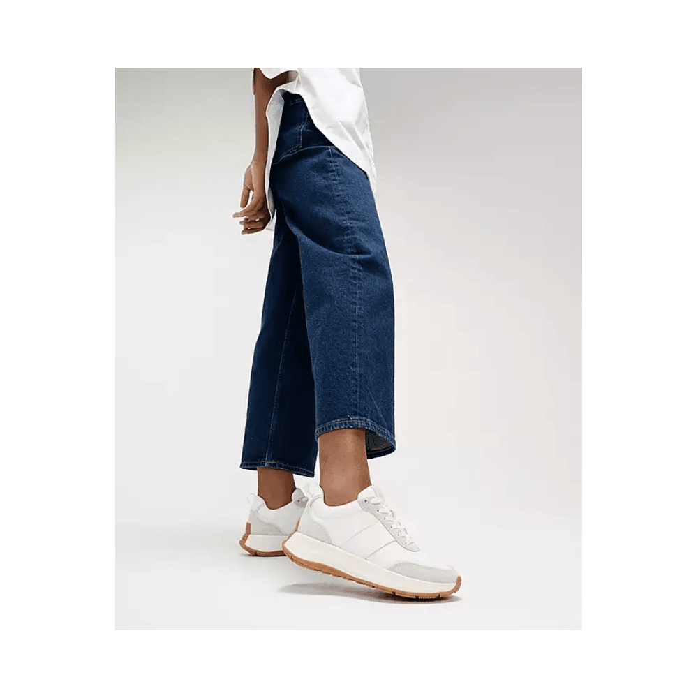 F-MODE LEATHER/SUEDE FLATFORM SNEAKERS