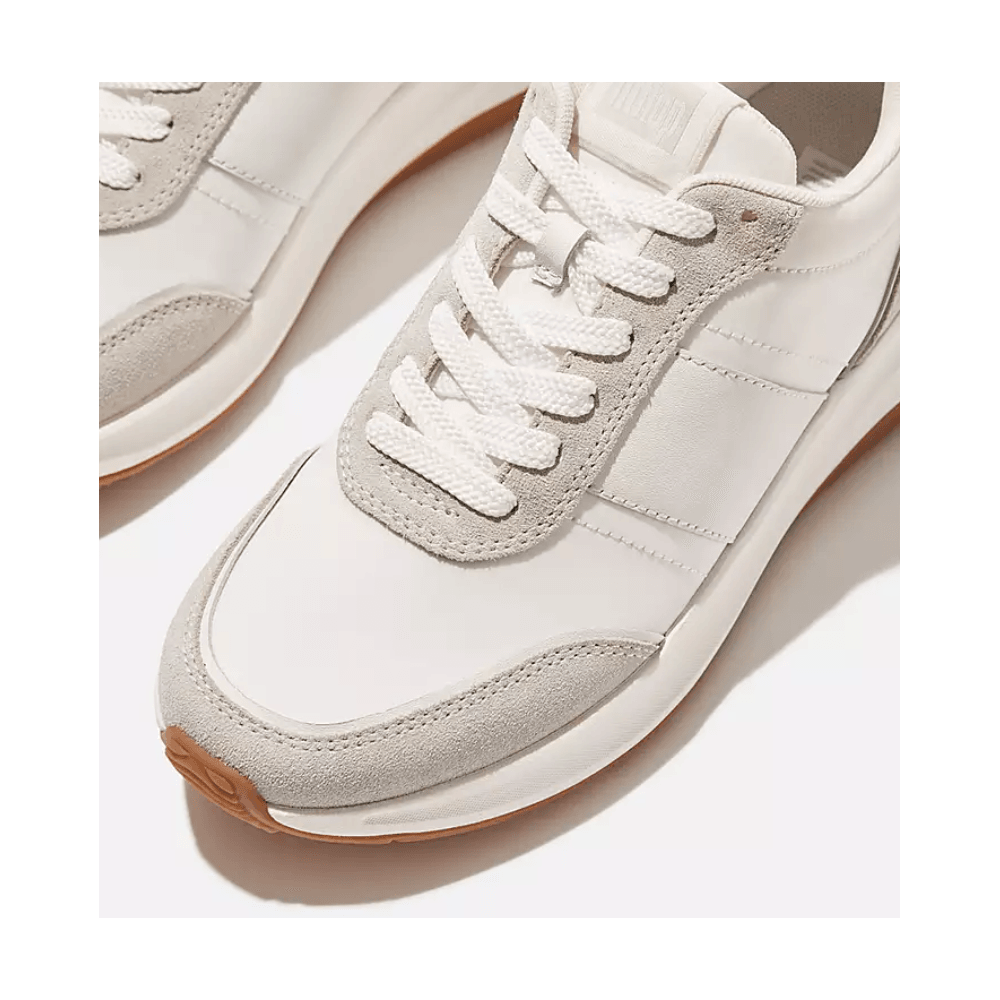 F-MODE LEATHER/SUEDE FLATFORM SNEAKERS
