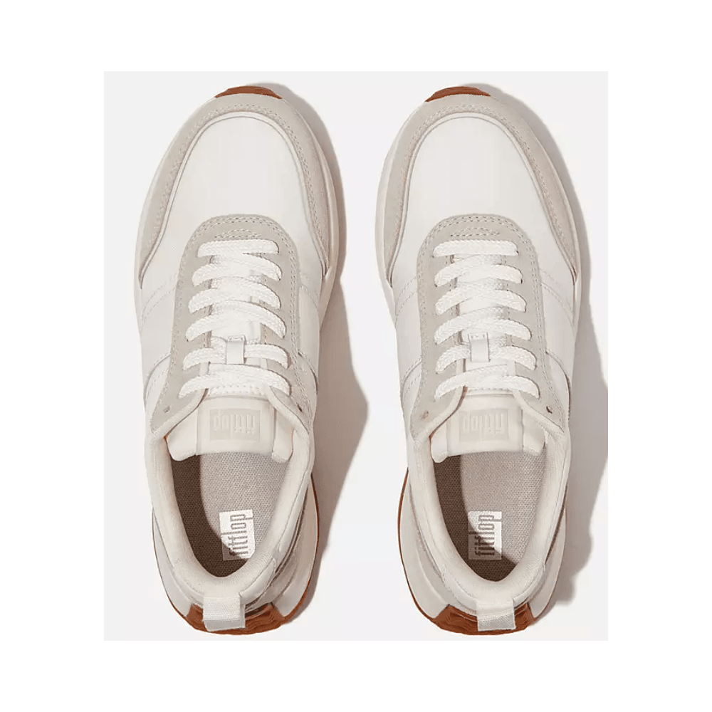 F-MODE LEATHER/SUEDE FLATFORM SNEAKERS