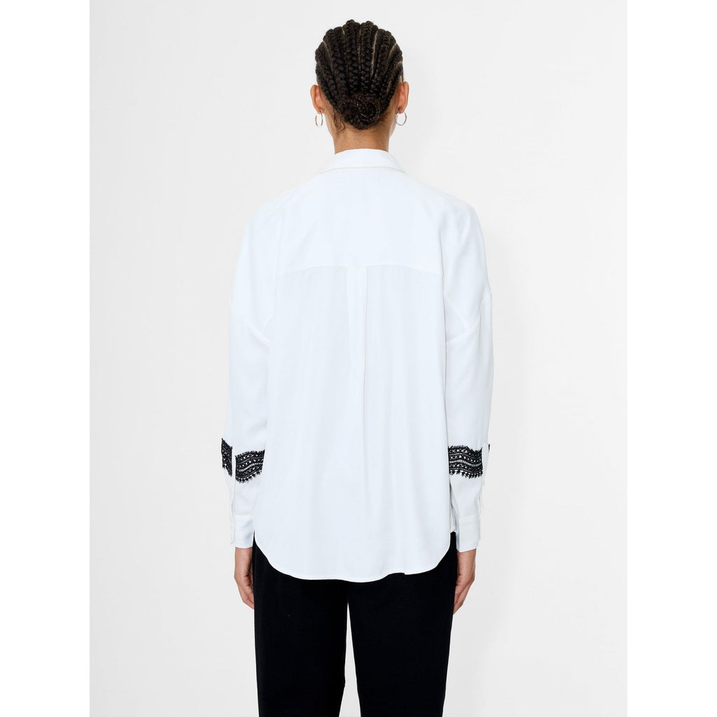 Candice Satin Lace Mix Long Sleeve Shirt