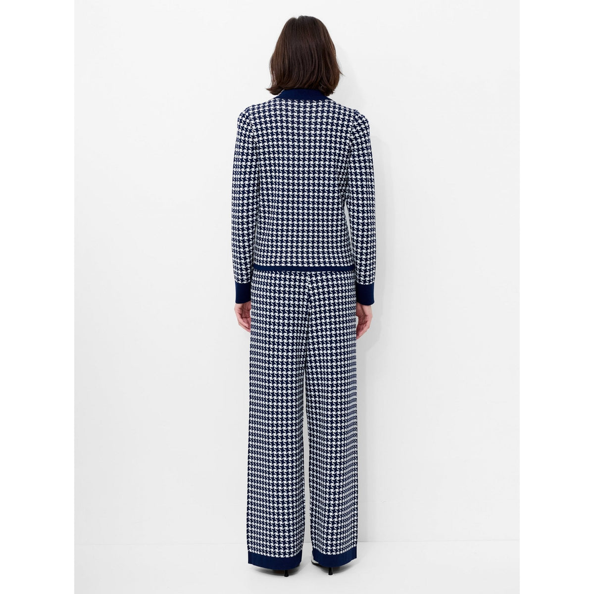 Gloria Jacquard Knit Zip Up Cardigan