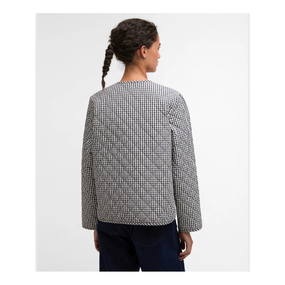 Cashel Check Collarless Quilted Jacket