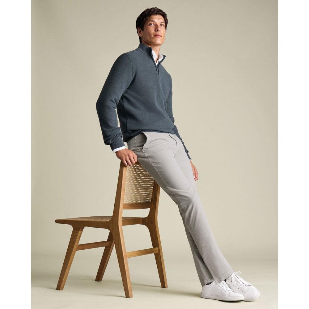 Silver Grey Casual Stretch Chinos