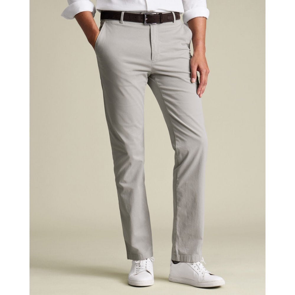 Silver Grey Casual Stretch Chinos