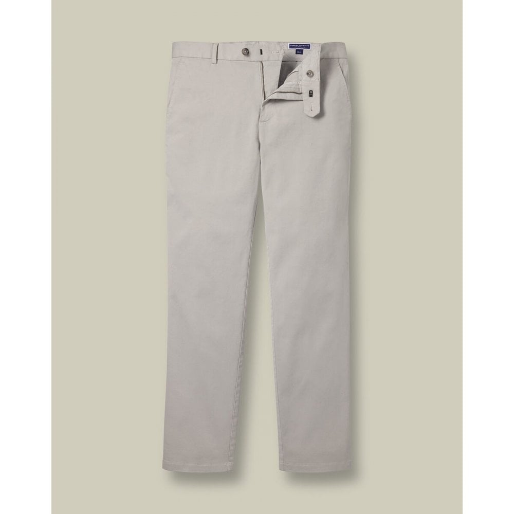 Silver Grey Casual Stretch Chinos