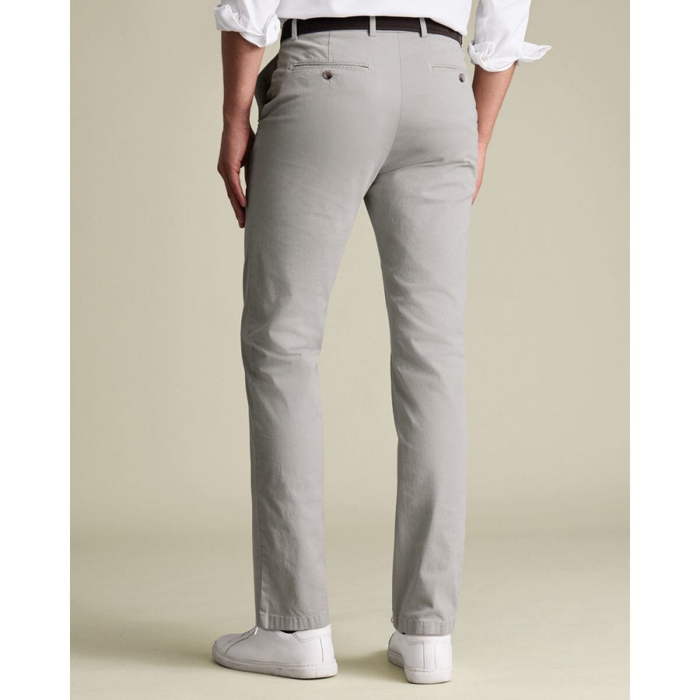 Silver Grey Casual Stretch Chinos