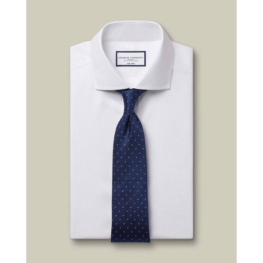 White Cutaway Collar Non-Iron Twill Extra Slim Fit Shirt