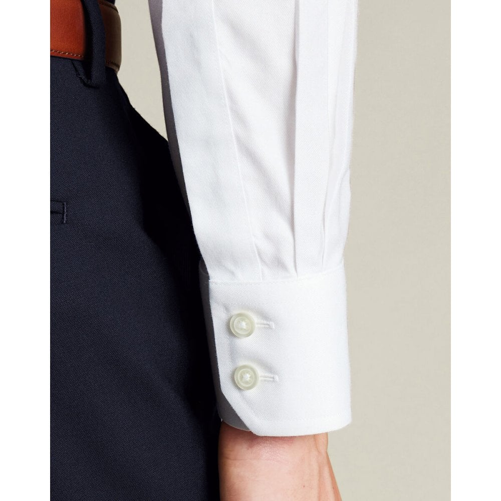 White Cutaway Collar Non-Iron Twill Extra Slim Fit Shirt
