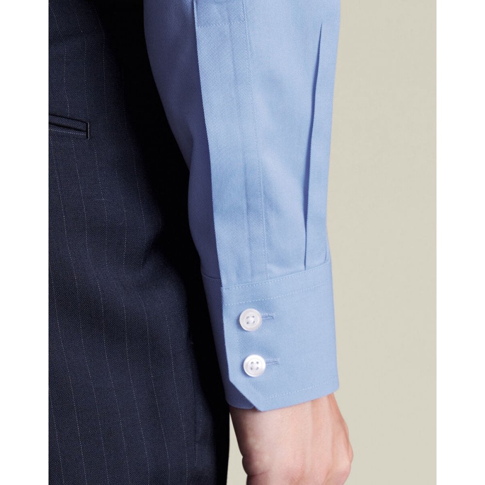 Sky Blue Cutaway Collar Non-Iron Twill Slim Fit Shirt