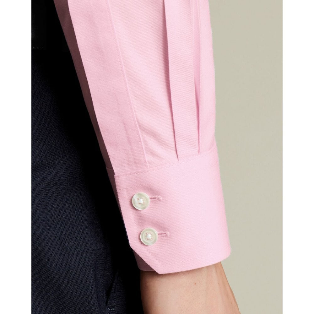Pink Cutaway Collar Non-Iron Twill Slim Fit Shirt
