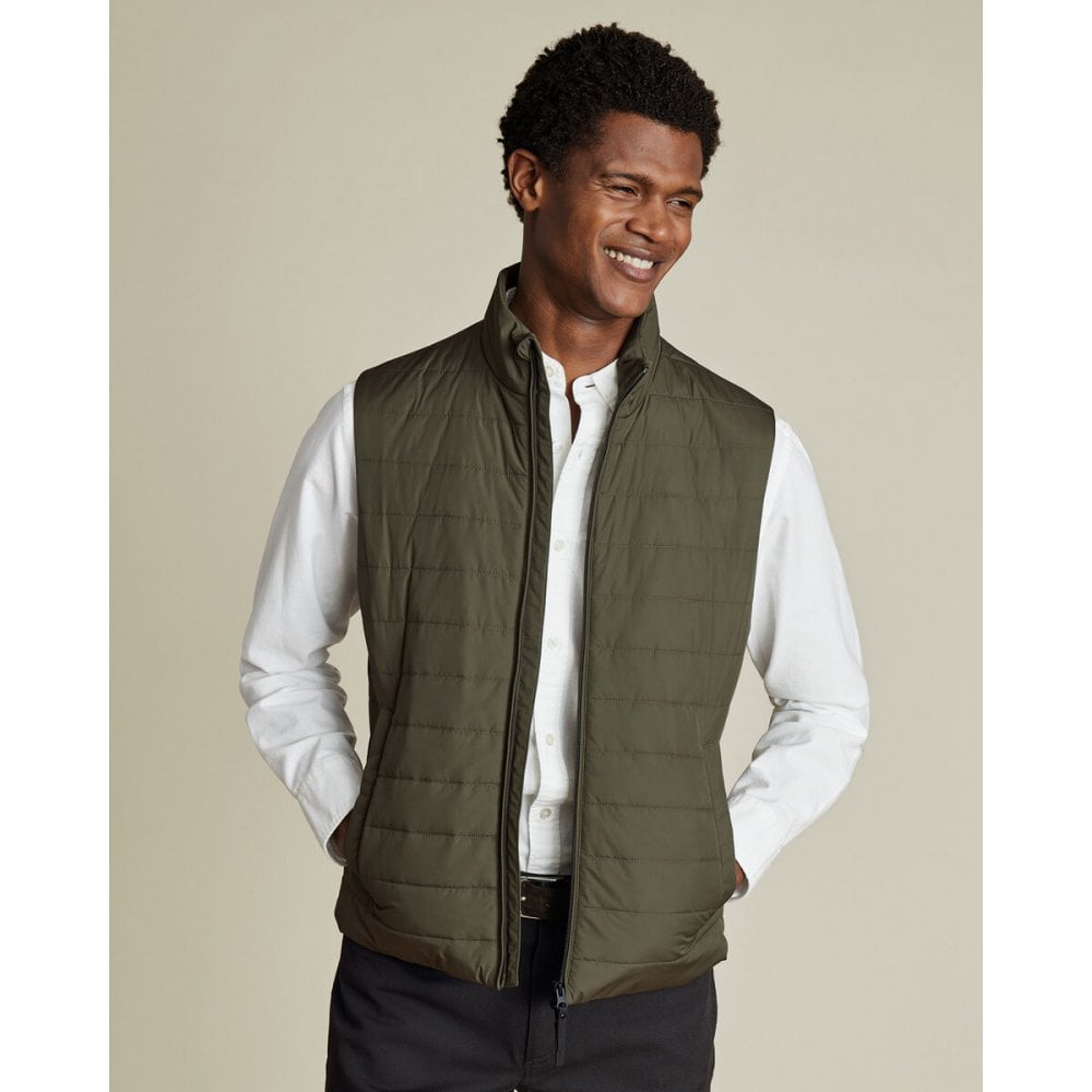 Olive Green Lightweight Quilted Gilet