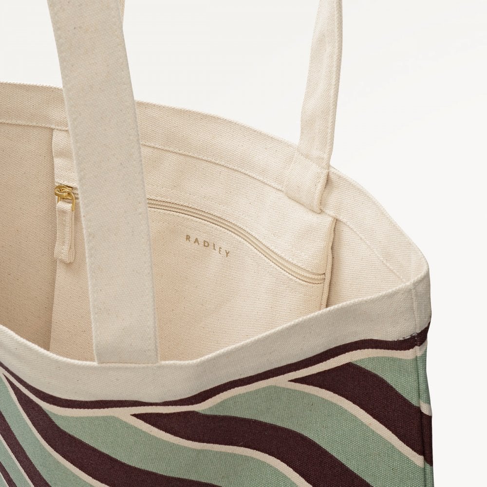 Diagonal Stripe Extra Large Open Top Tote