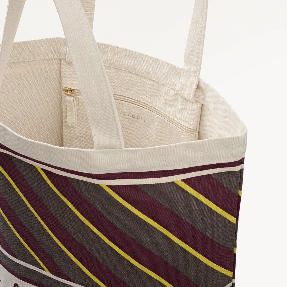 Diagonal Stripe Extra Large Open Top Tote