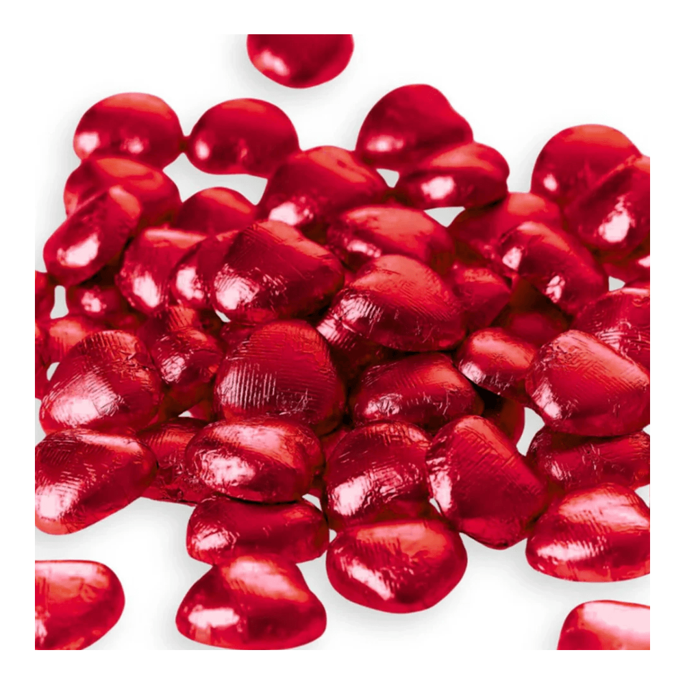 Red Foiled Milk Ganache Hearts
