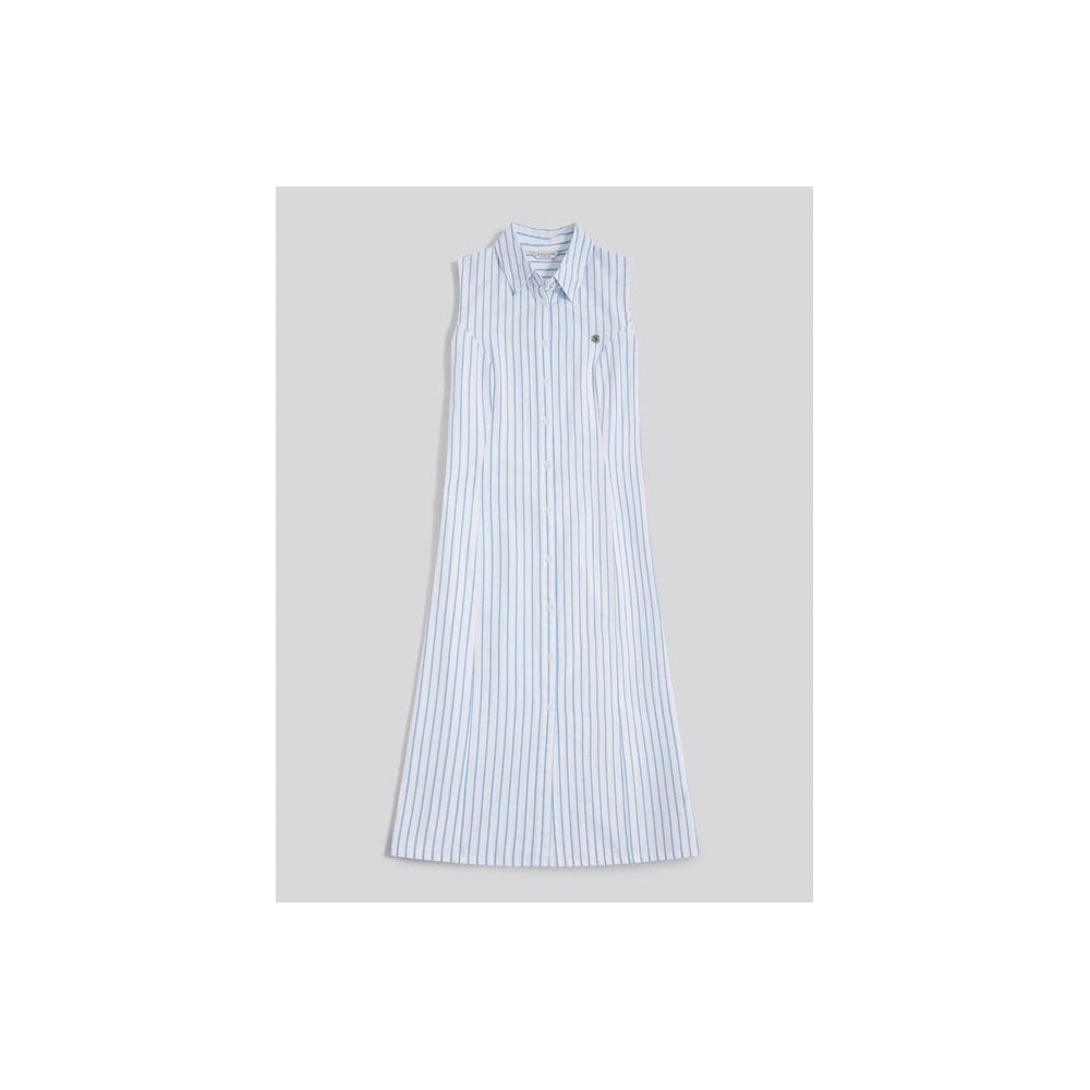 Sleeveless Tie-Back Midi Shirt Dress