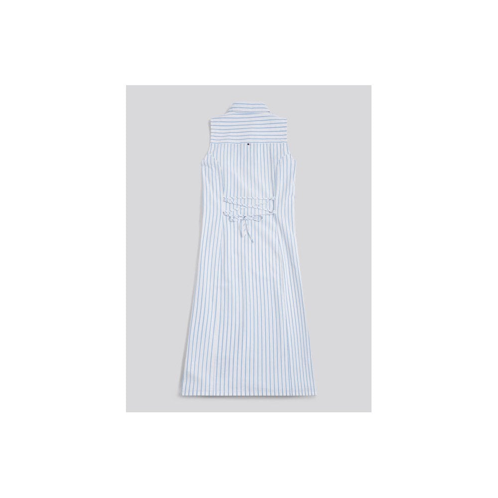 Sleeveless Tie-Back Midi Shirt Dress