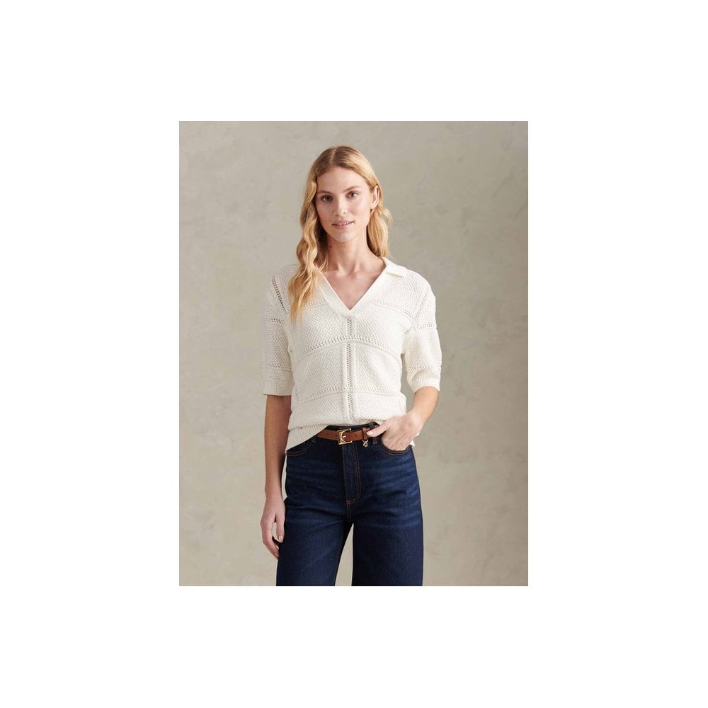 Crochet Knit Polo Shirt
