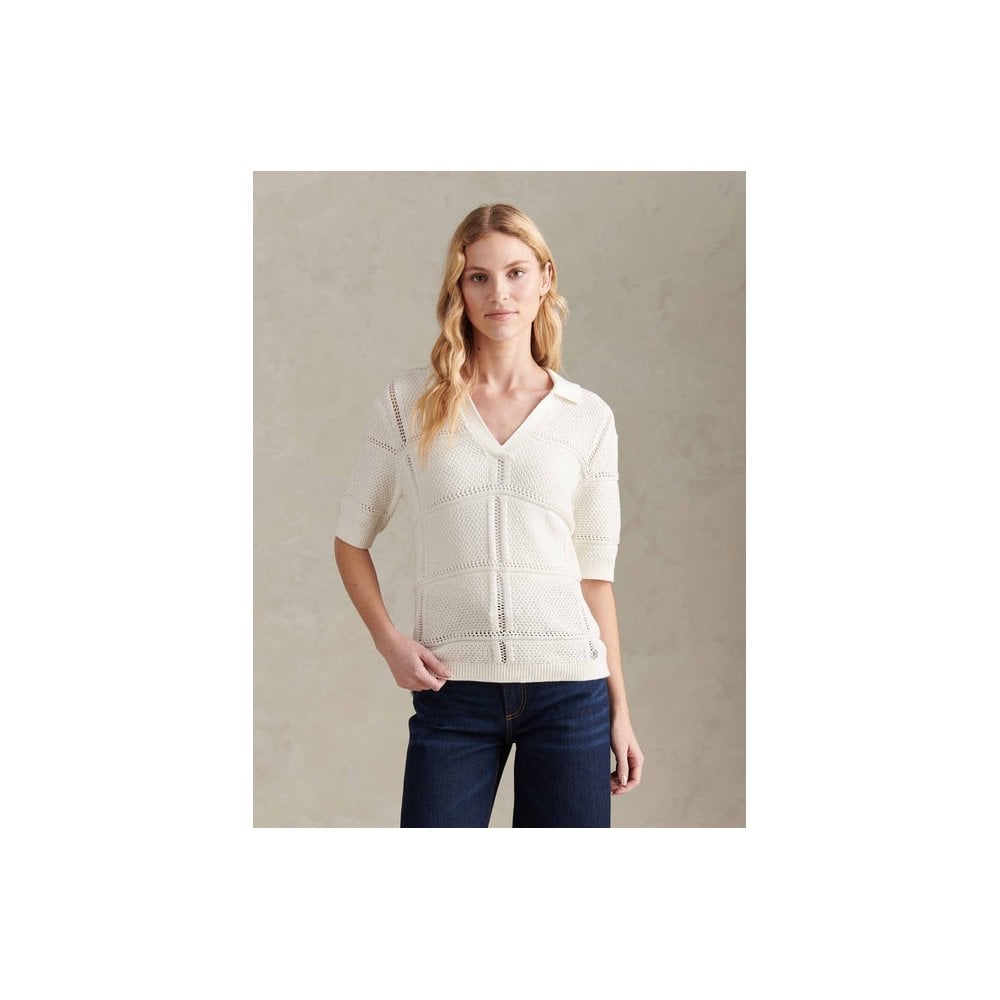 Crochet Knit Polo Shirt
