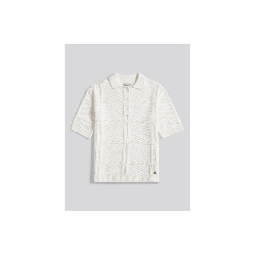 Crochet Knit Polo Shirt