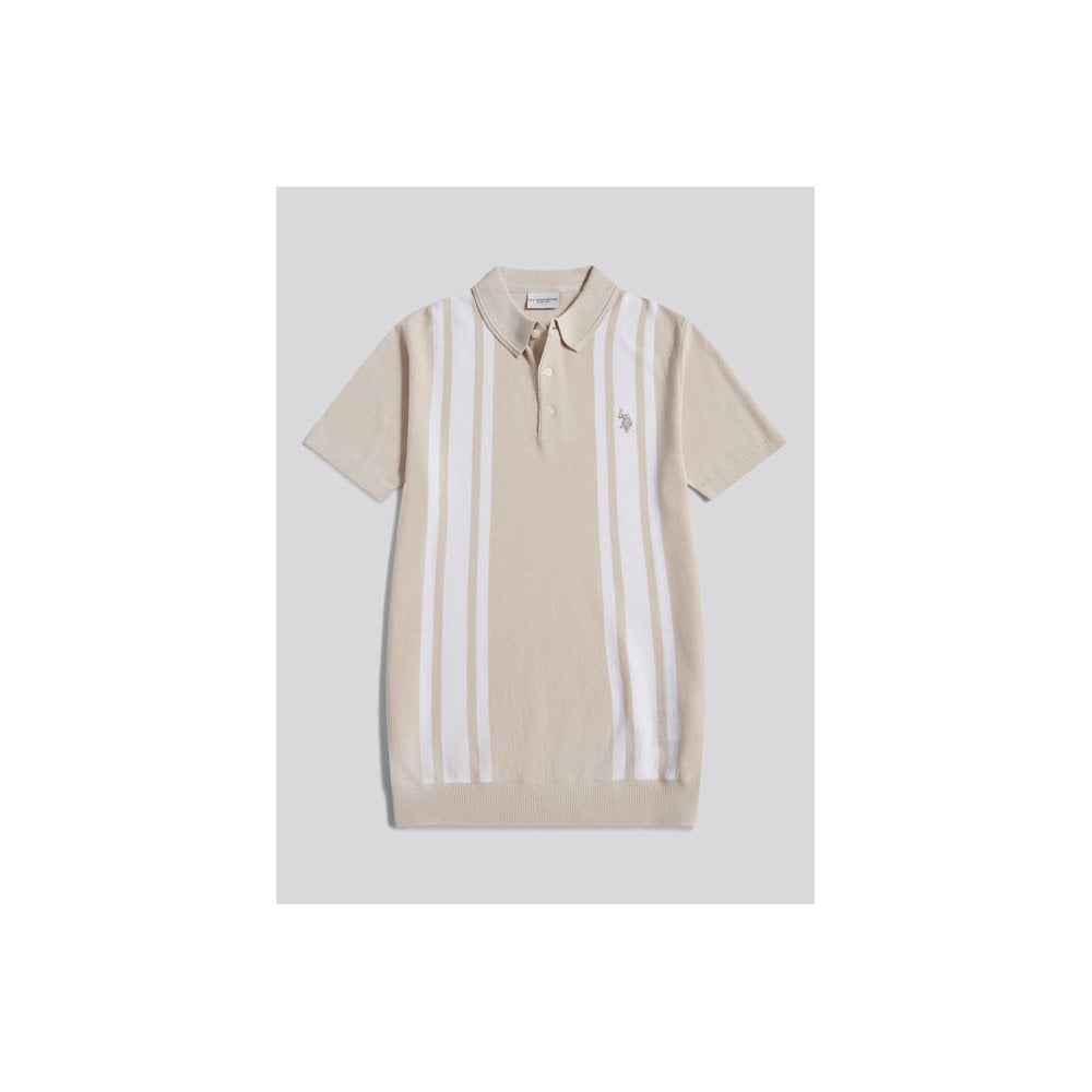 Tonal Vertical Stripe Knit SS Polo
