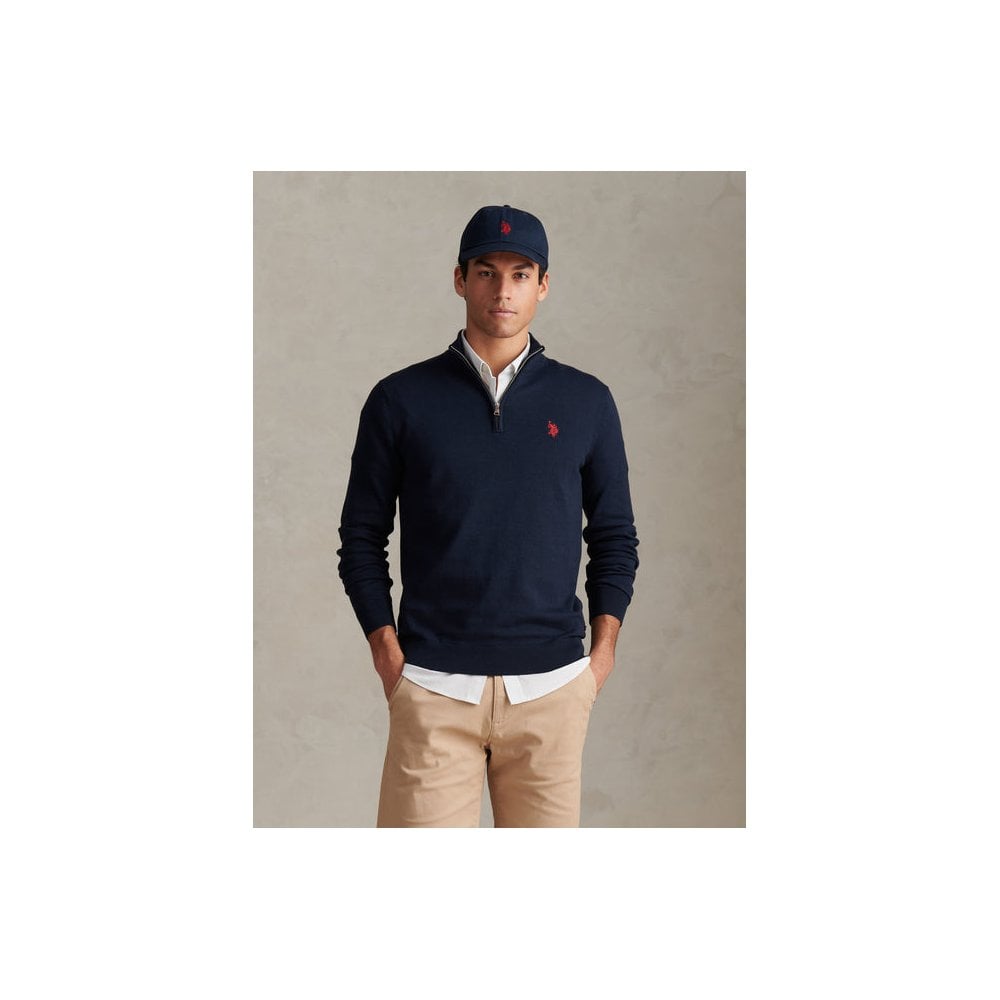 Cotton Quarter Zip Funnel Jumper