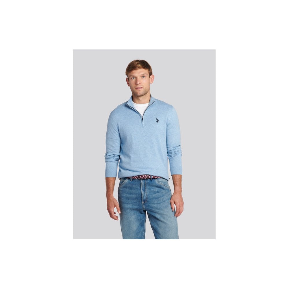 Cotton Quarter Zip Funnel Jumper