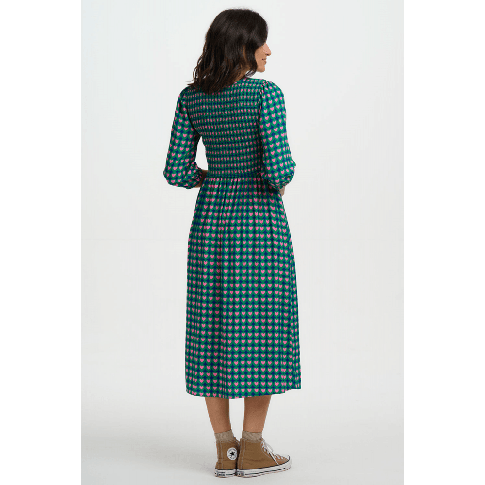 Della Shirred Midi Dress
