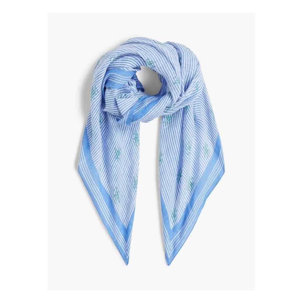 TH Script Monogram Linen Square Scarf
