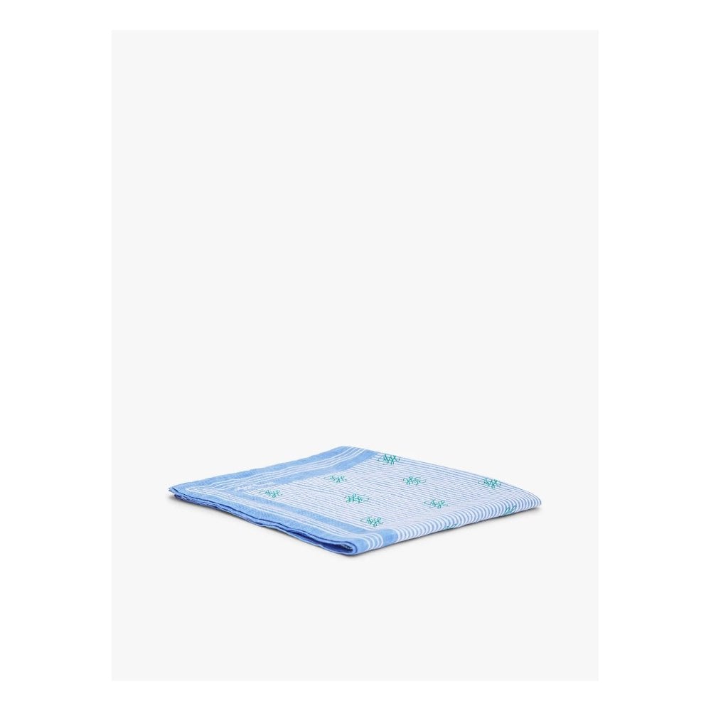 TH Script Monogram Linen Square Scarf
