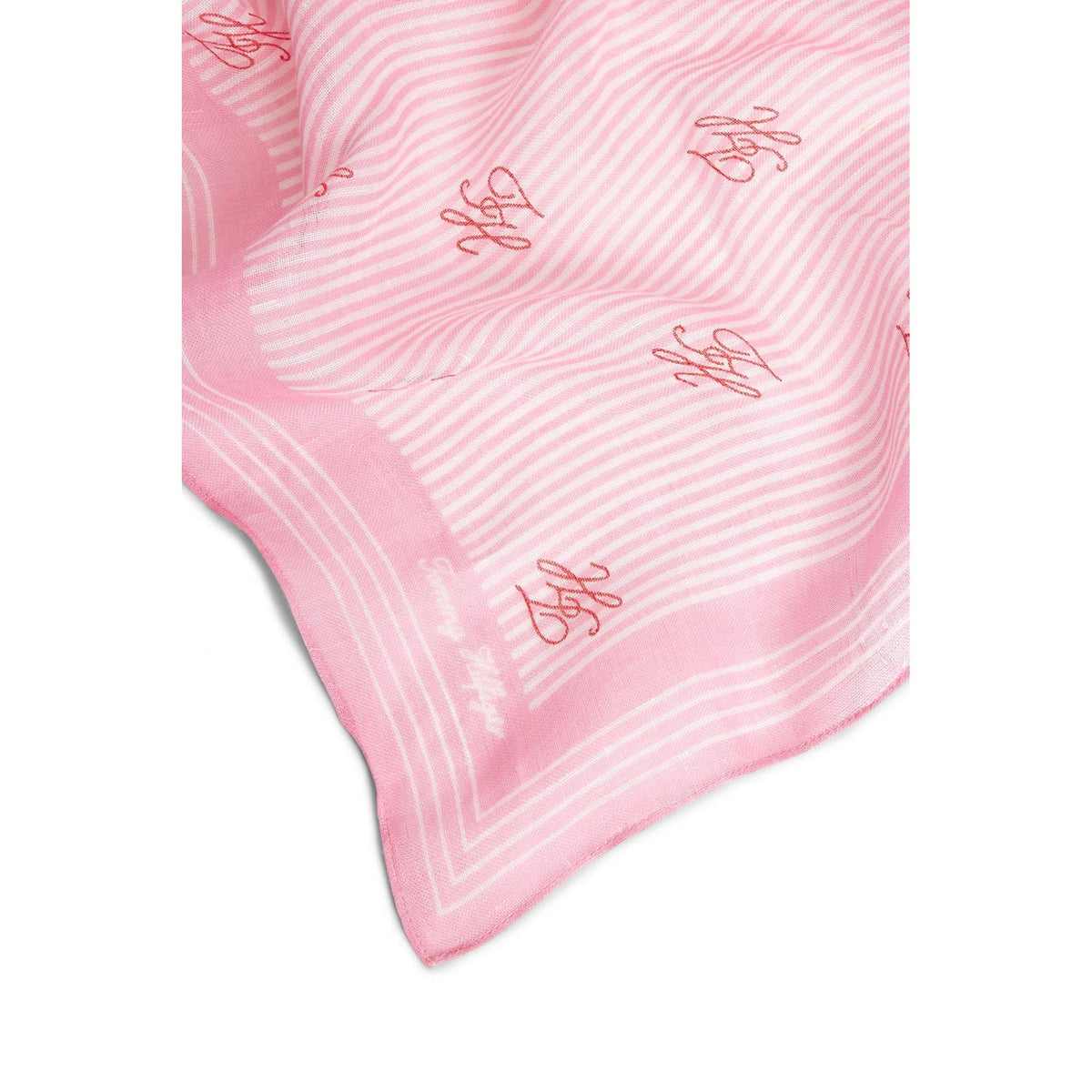 TH Script Monogram Linen Square Scarf